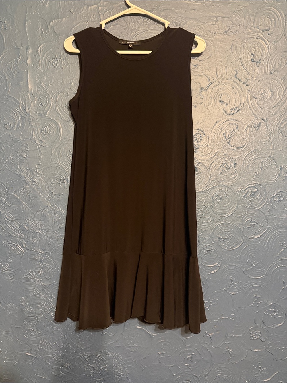 Nik and Nash  Sleeveless Black Swing Dress with Flounce Hem